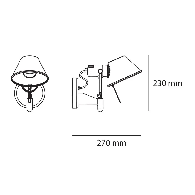 Tolomeo Faretto lampada da parete Led 10W 3000K