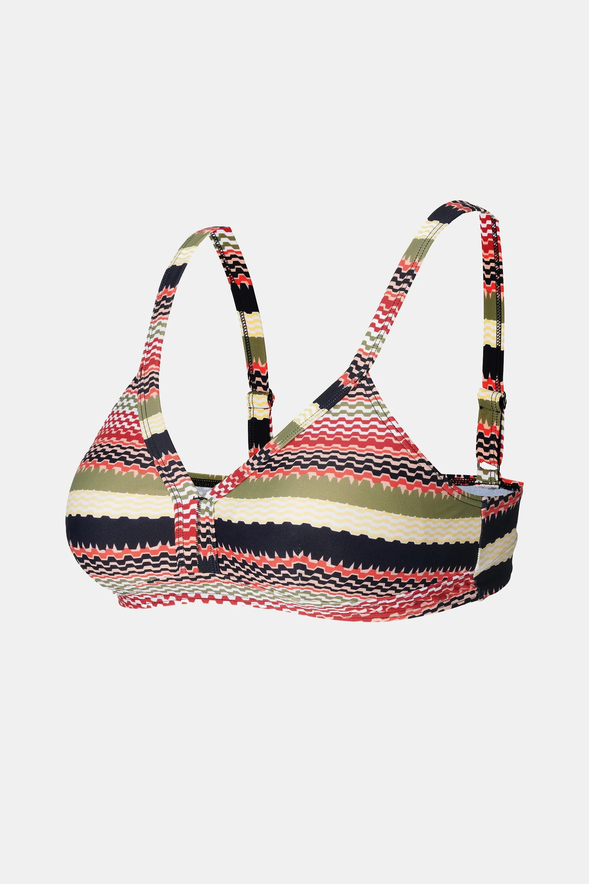Top da bikini imbottito con fantasia