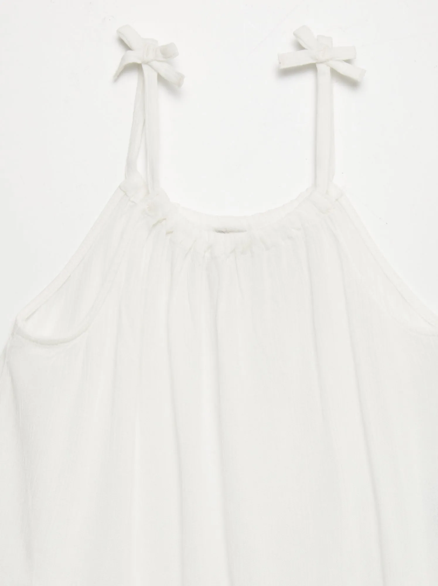 Top in tessuto crêpe stampato - BIANCO