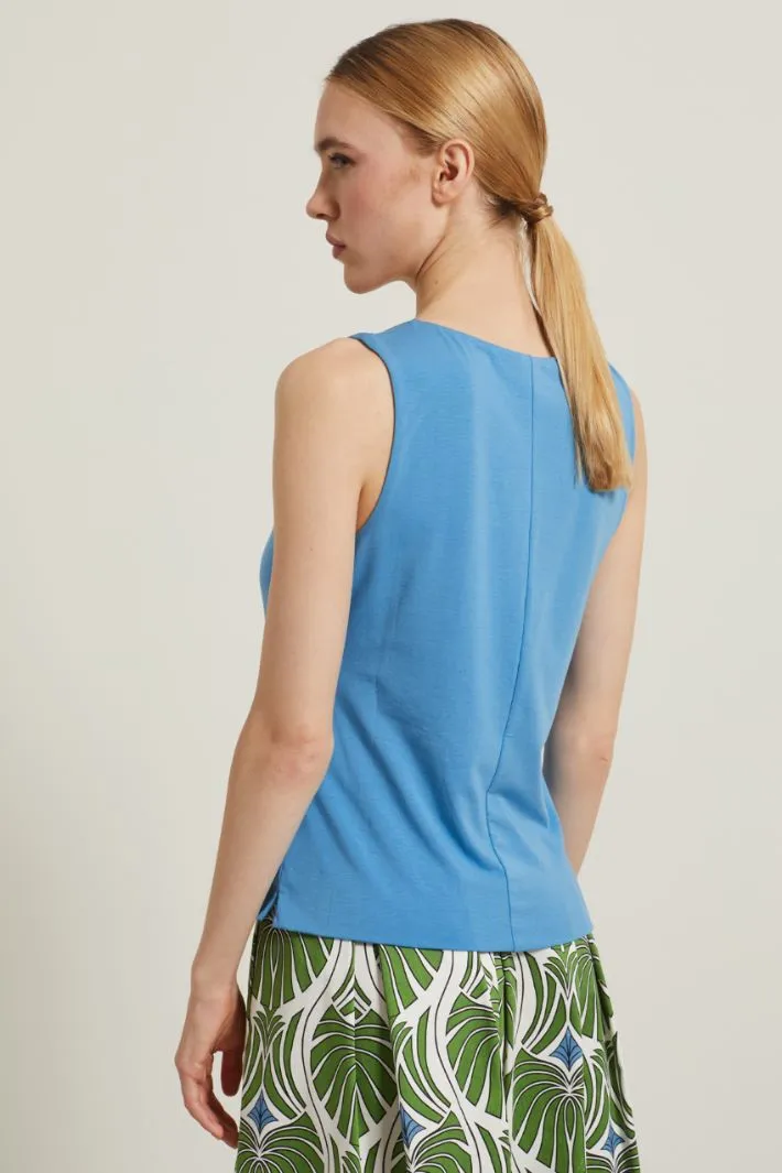 Top smanicato in jersey