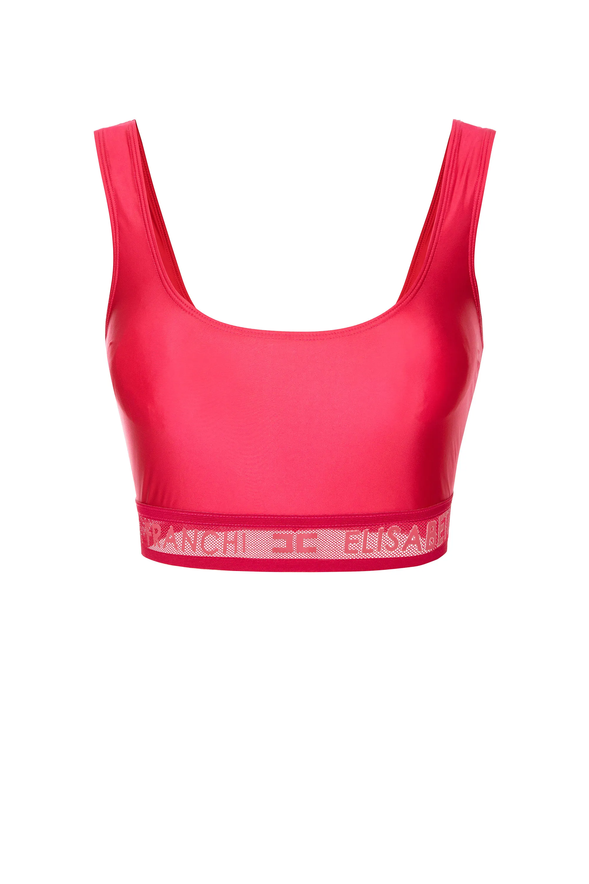 Top smanicato in lycra lucida