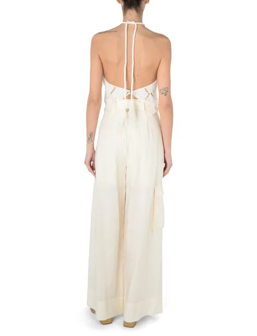 Top Twinset a losanghe con piume bianco neve