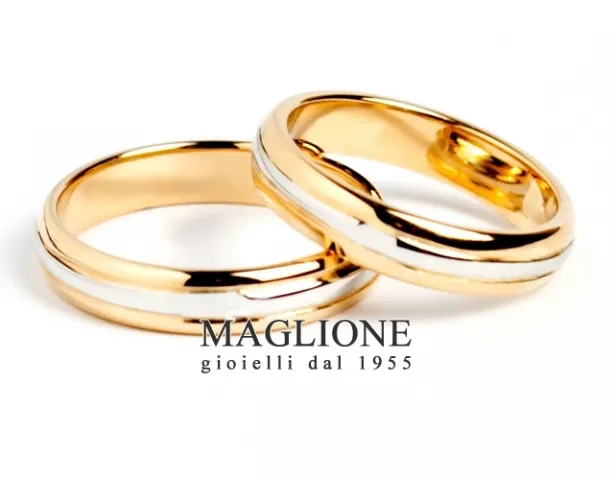 Trasformazione Fedi Nuziali 25 anni con filo centrale in oro bianco 18kt