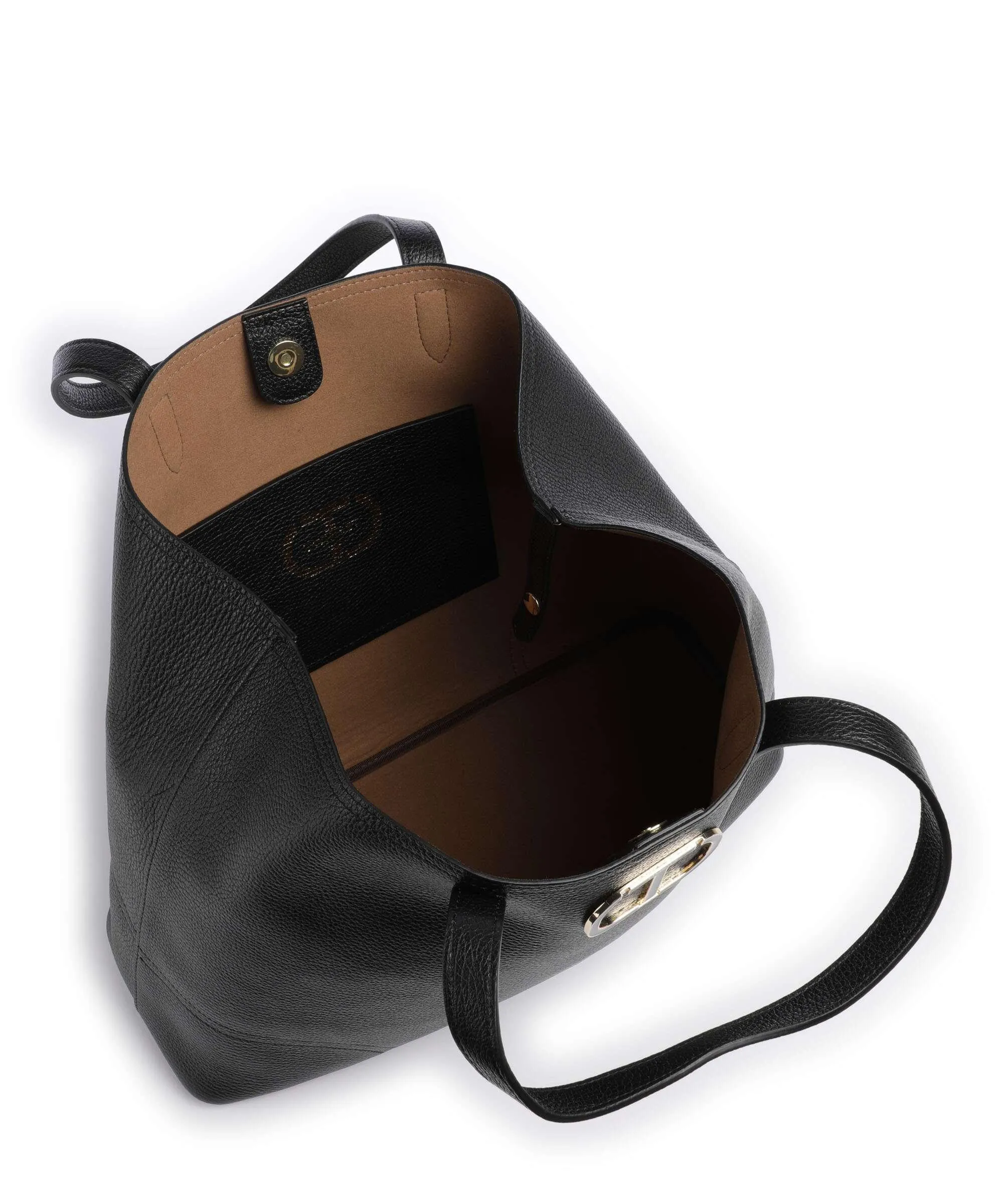  Twinset New York Leather Borsa shopper pelle granulata nero  