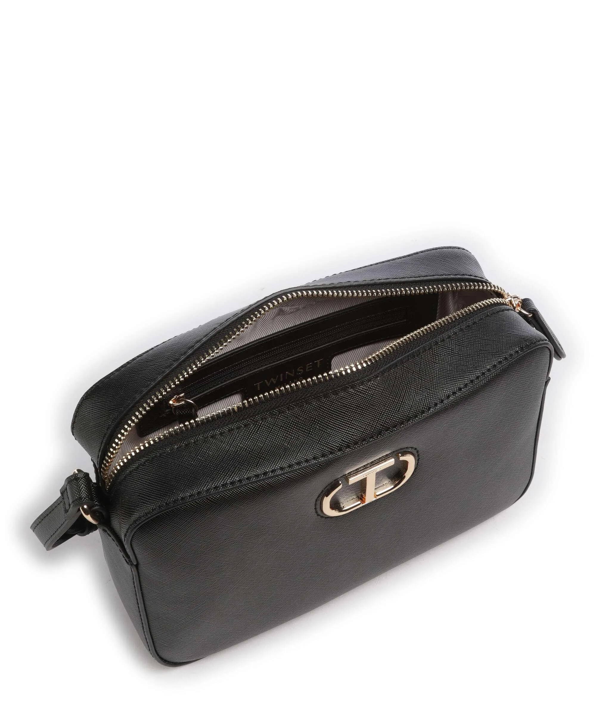  Twinset Saffiano Borsa a tracolla pelle sintetica nero  