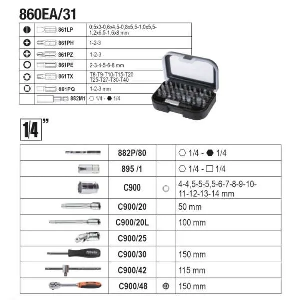 Valigia assortita con 100 utensili BW 2054E-100 Beta 