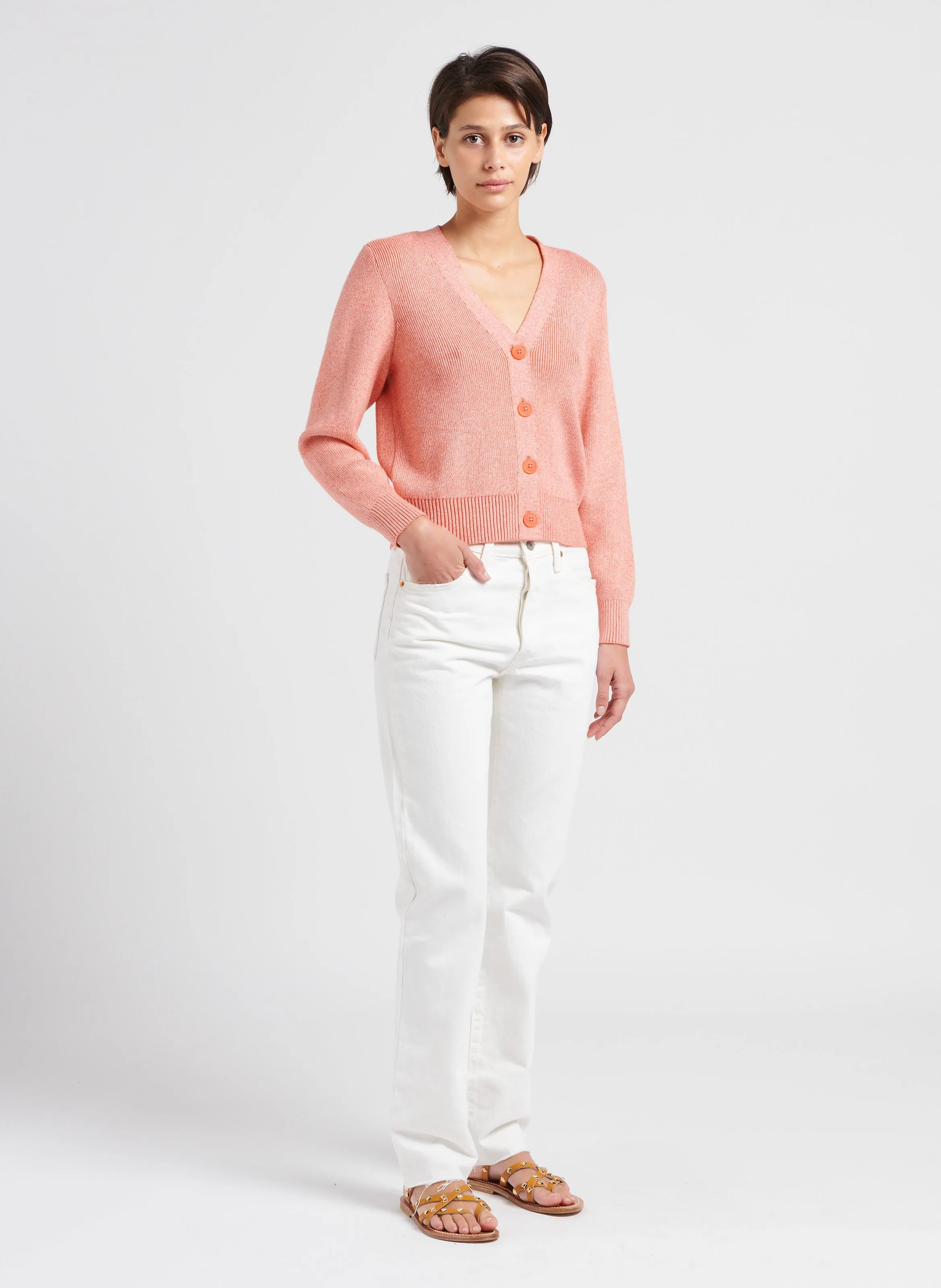  VILA   Cardigan scollo a V in misto viscosa | Rosa