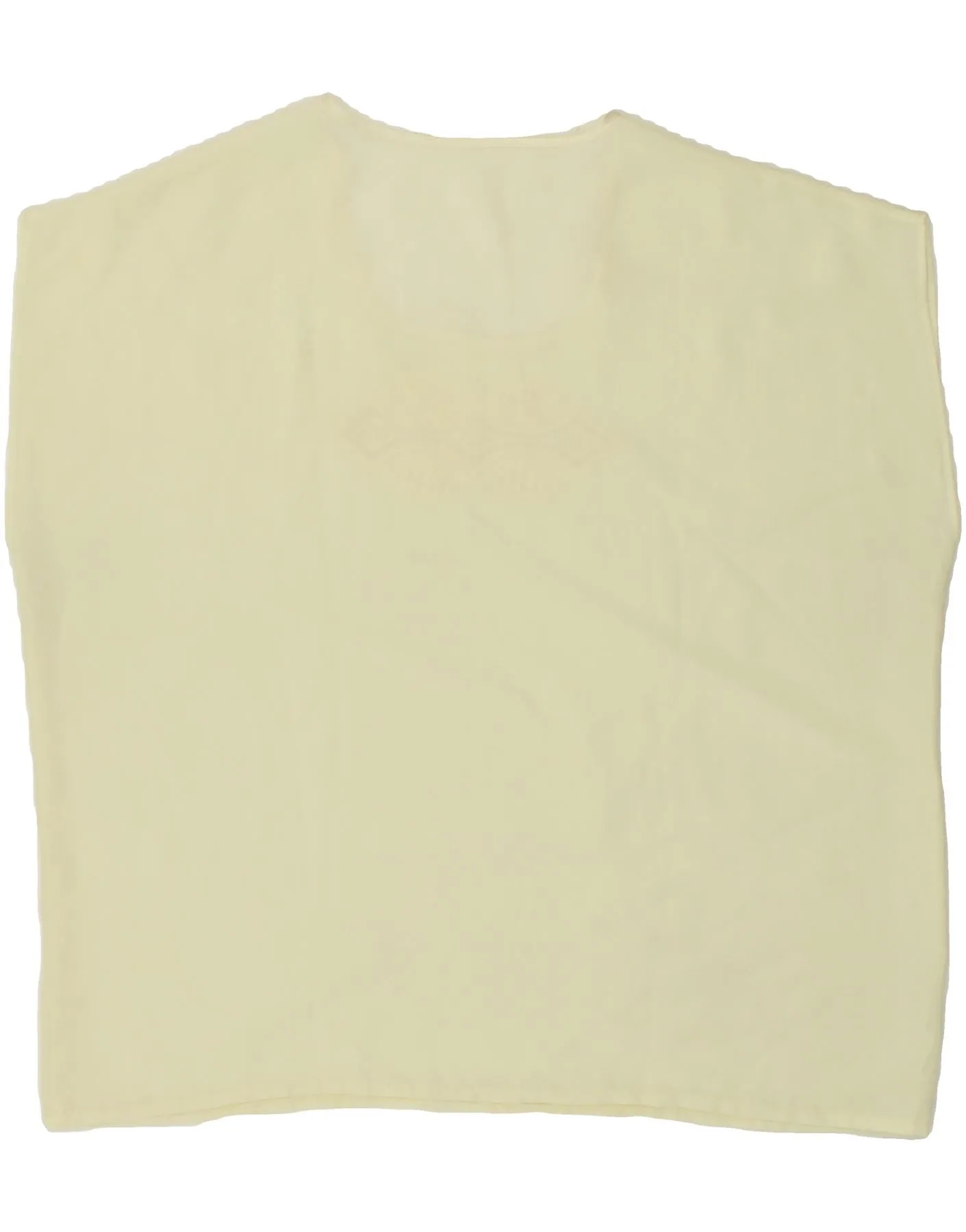 VINTAGE Womens Sleeveless Blouse Top UK 20 2XL Yellow