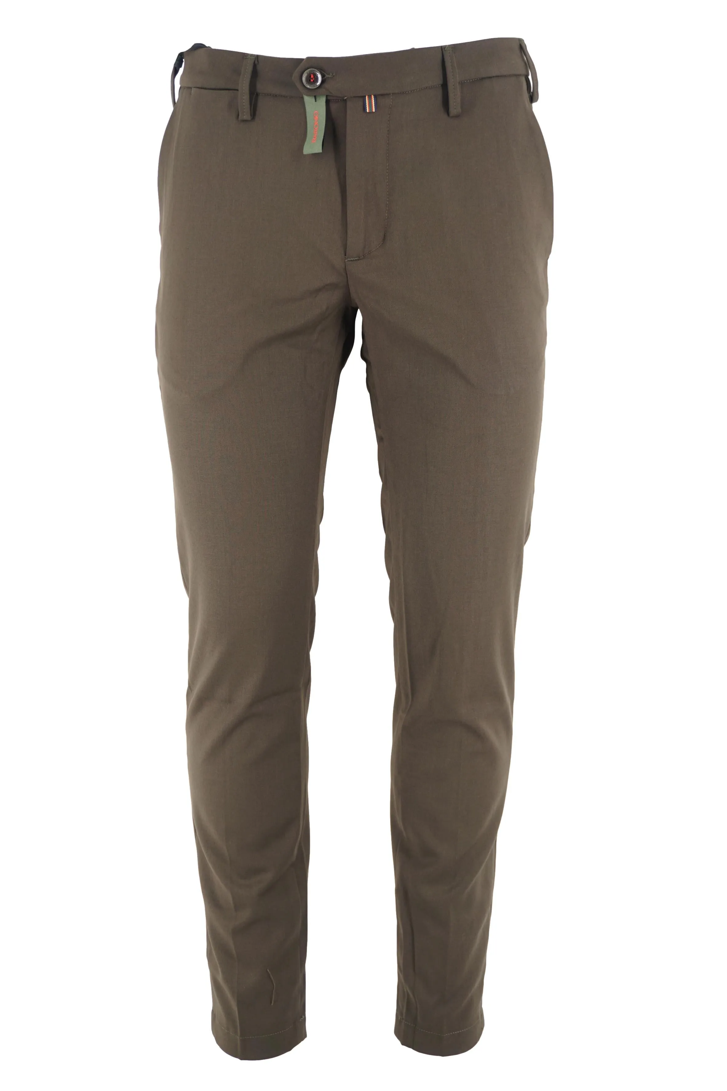 Wool Effect Chino Trousers / Green