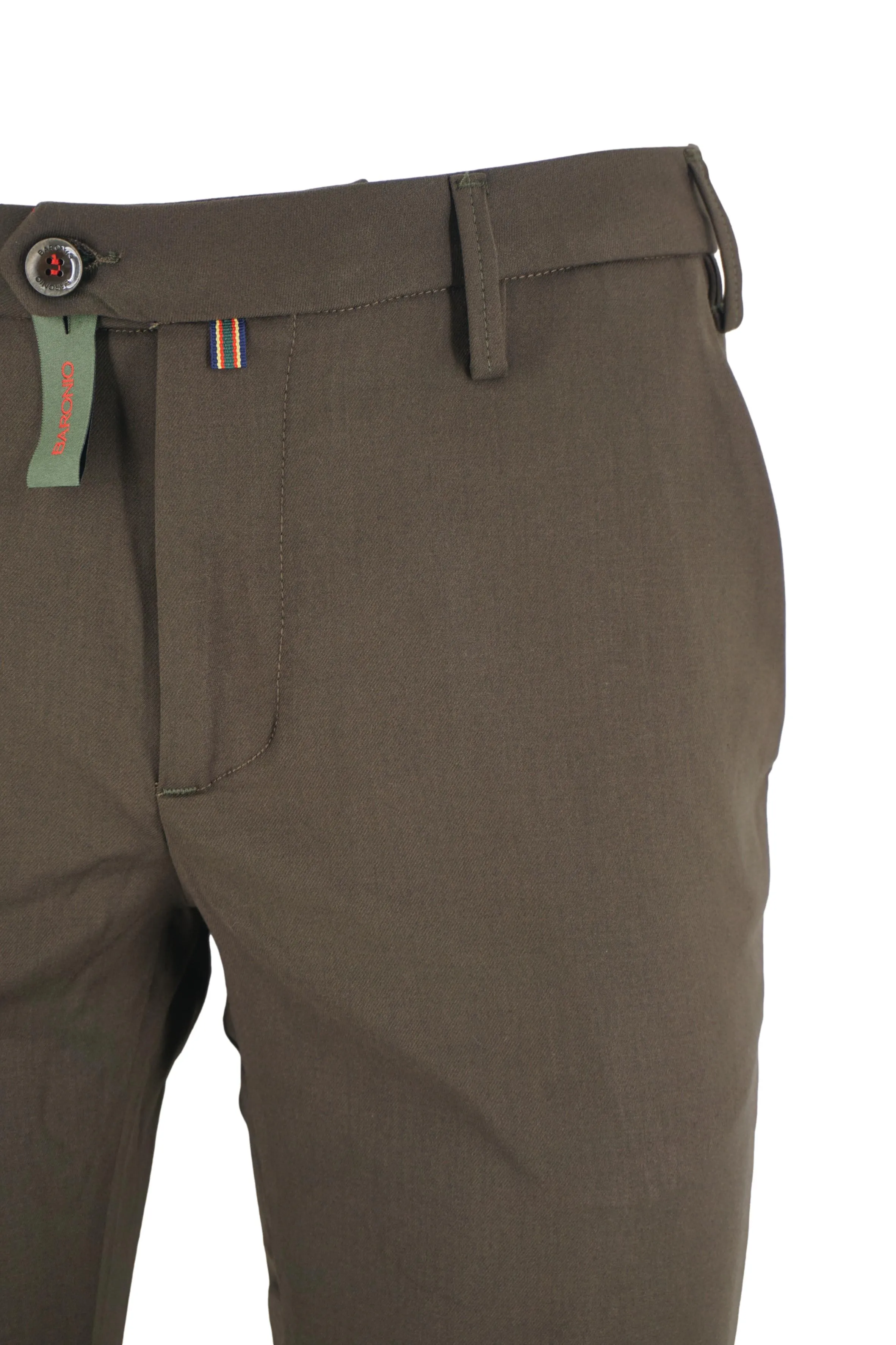 Wool Effect Chino Trousers / Green