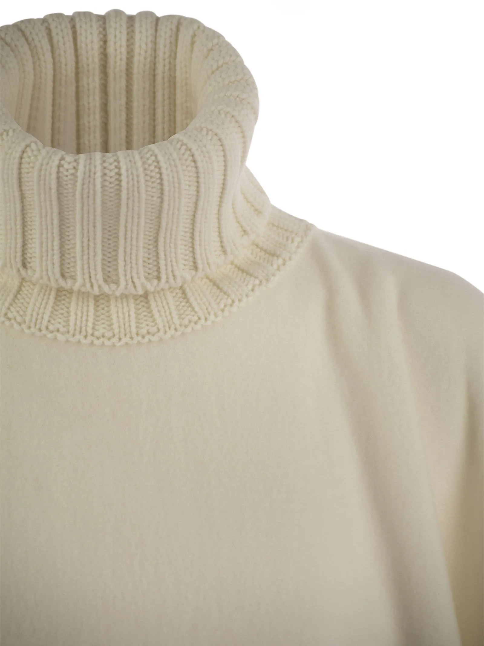Wool, silk and cashmere turtleneck coat